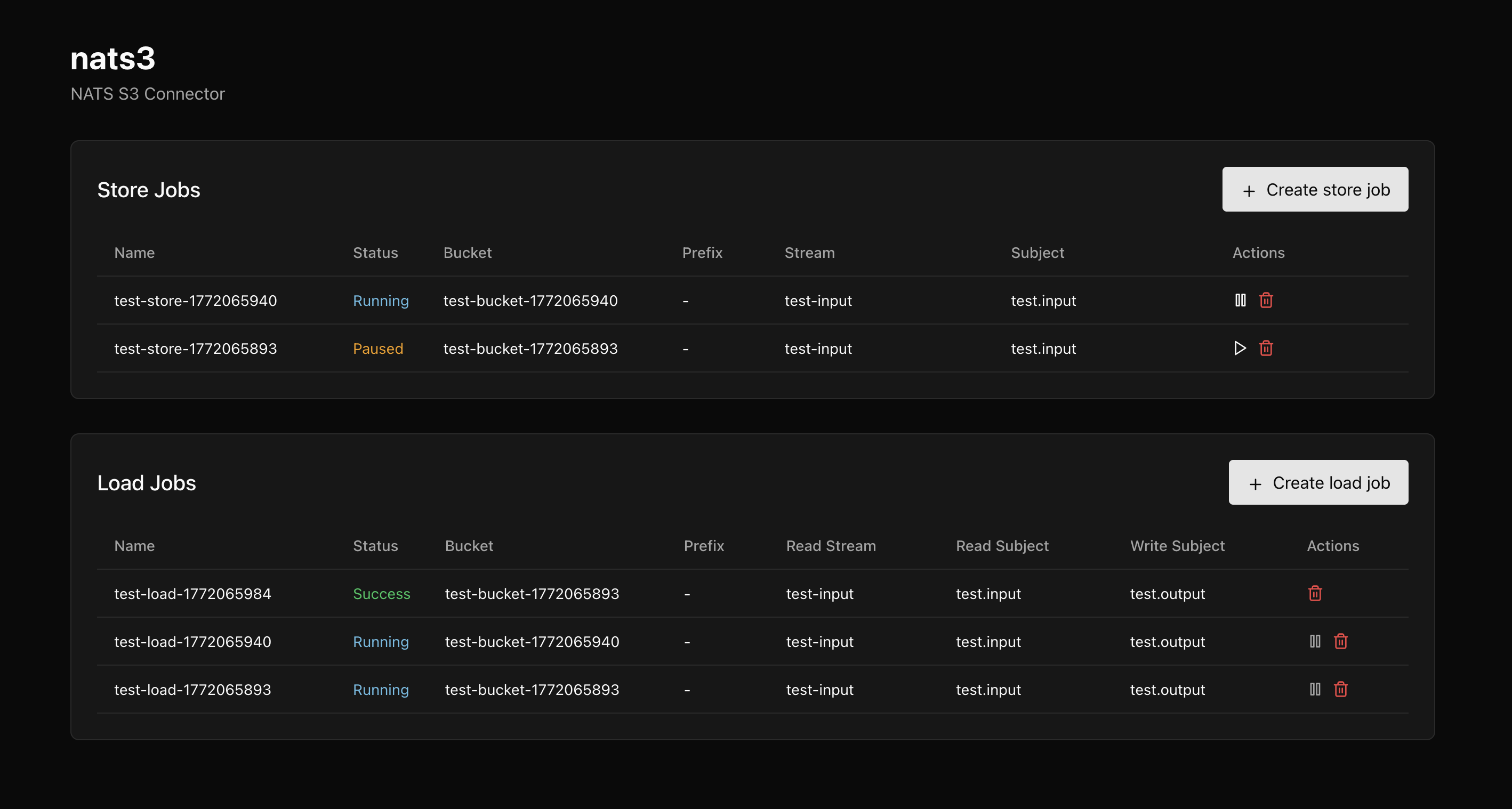 NATS-S3-Connector Screenshot